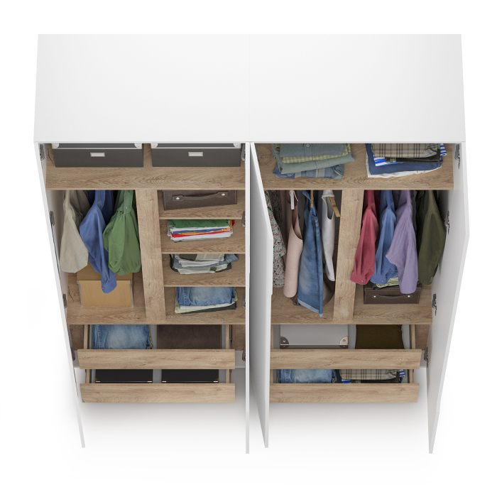 В гостиную, Два шкафа двустворчатых Муссон белый/дуб эндгрейн элегантный