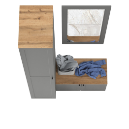 Тумба с зеркалом и шкафом-пеналом в прихожую Остин