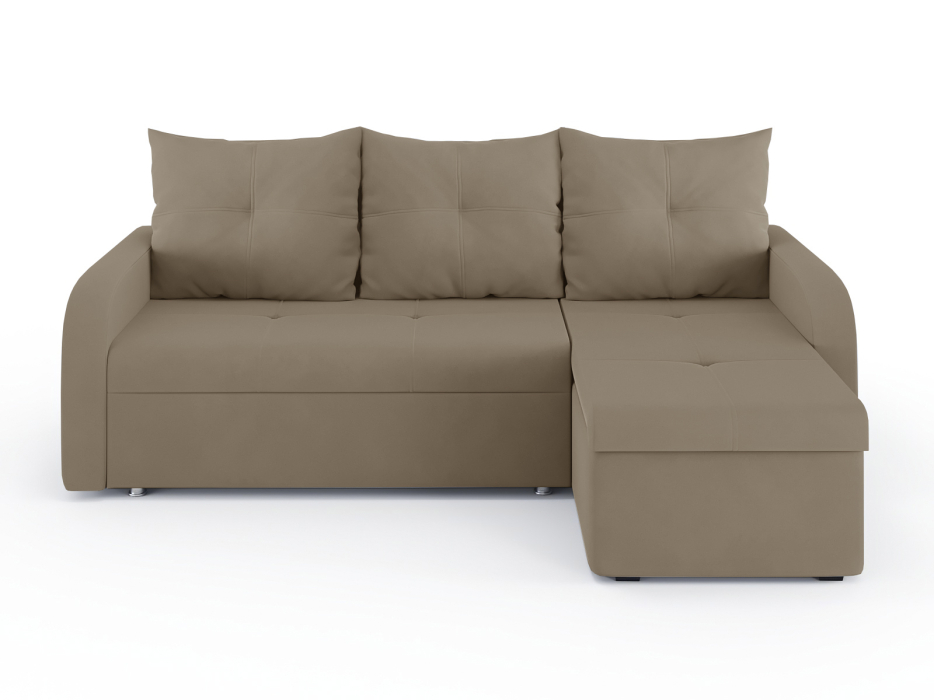 Диваны угловые в гостиную, Диван-кровать угловой Мини Люкс трехсекционная еврокнижка, велюр