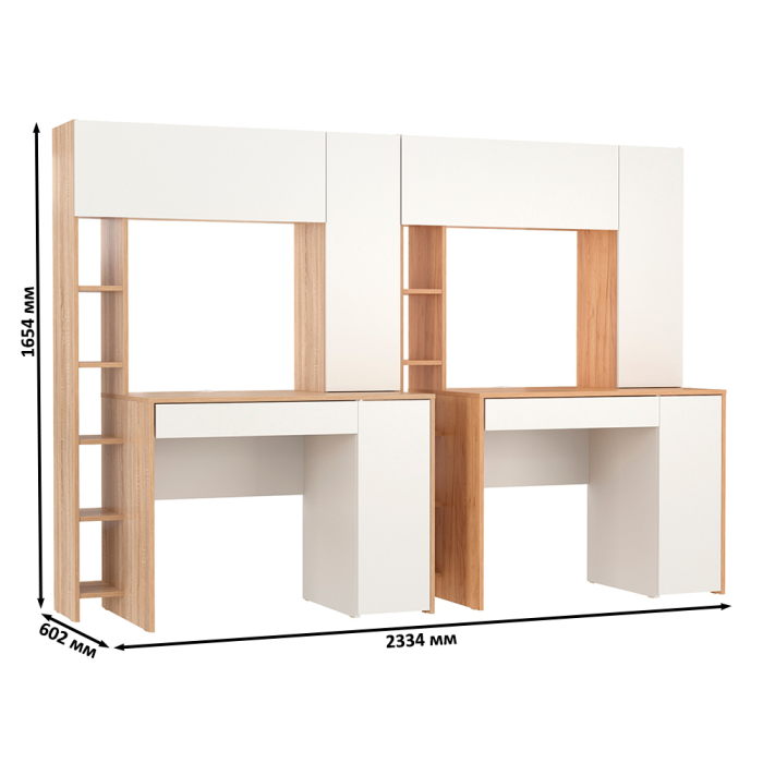 Прямые компьютерные столы, Два стола для домашнего офиса Mobi Комфорт 12.71