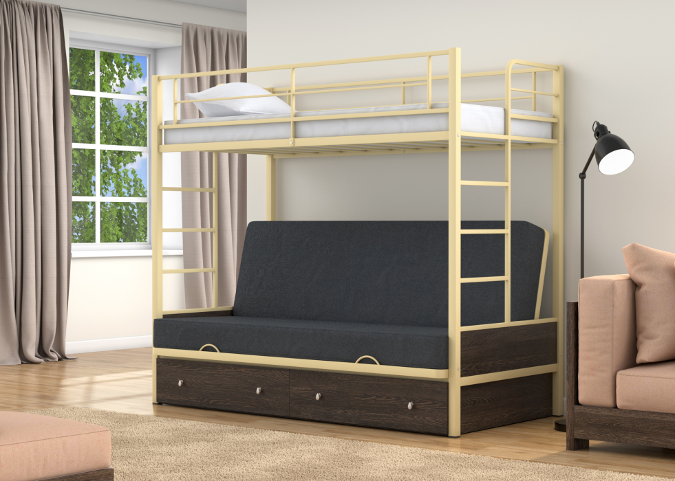 Для подростков, Двухъярусная кровать-диван Дакар 1 ящики Венге