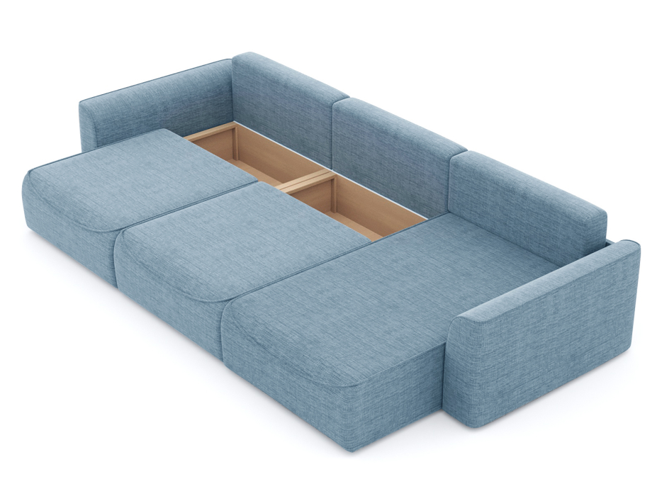 Диваны угловые в гостиную, Диван-кровать угловой Рафаэль 3 секции еврокнижка НПБ, рогожка Люкс