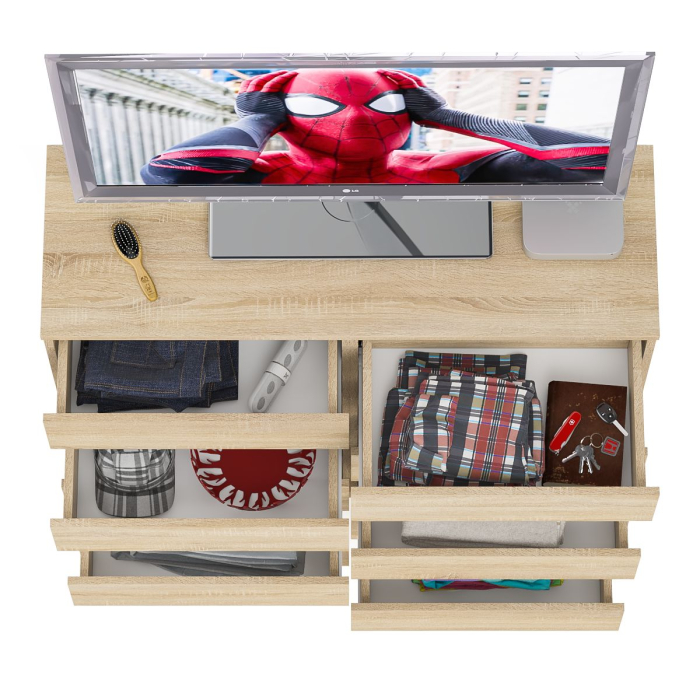 Комоды, Комод высокий на десять выдвижных ящиков Мори МК1200.10