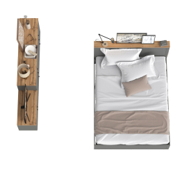 Кровать Остин с ортопедическим основанием с комодом 6-ть ящиков и тумбой с дверками