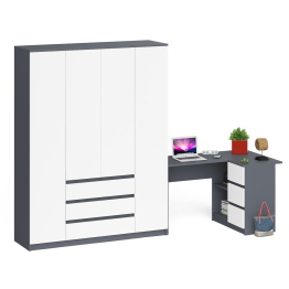 Стол компьютерный угловой с тумбой справа и шкаф 1600 Мори