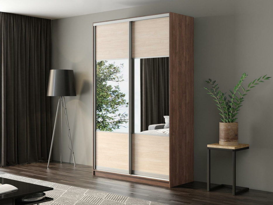 Шкафы-купе, Шкаф-купе Айсберг 160 ШАМОНИ ТЕМНЫЙ (шамони светлый/комбинированный)