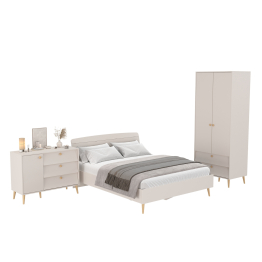 Спальня Афина СП-04 кровать 1600 с комодом и 2-х дверным шкафом для одежды