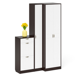 Обувница П-6 две секции с пеналом и шкафом № 28 МДФ фрезеровка прованс