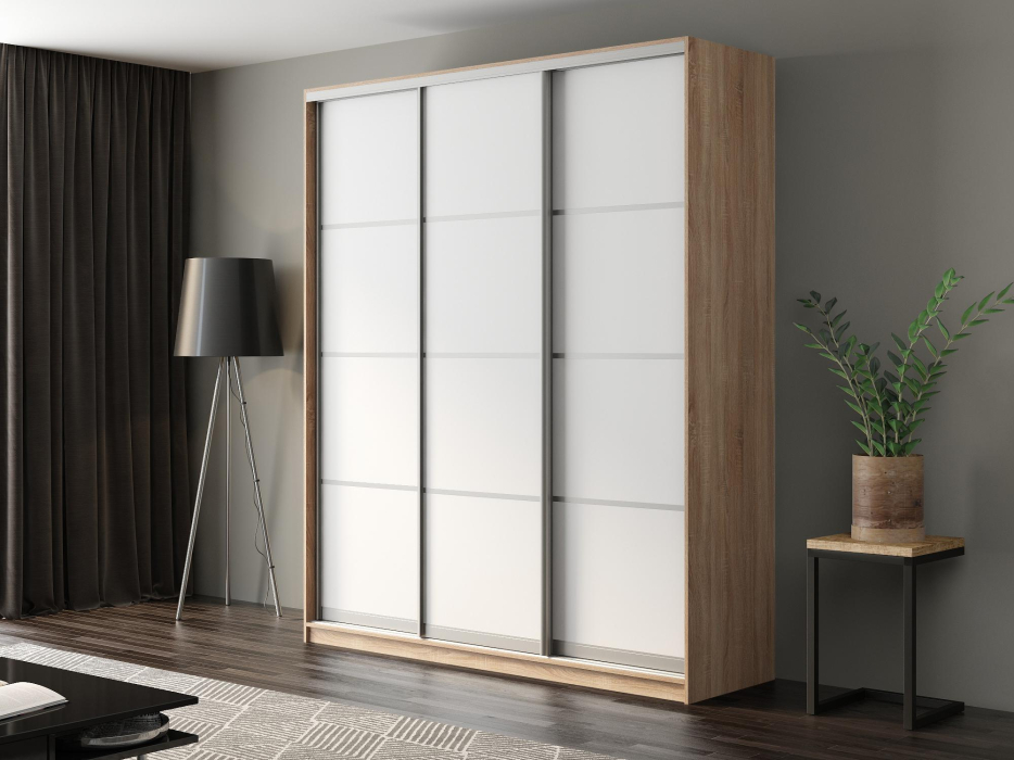 Шкафы-купе, Шкаф-купе Айсберг 200 СОНОМА (белый/глухой)