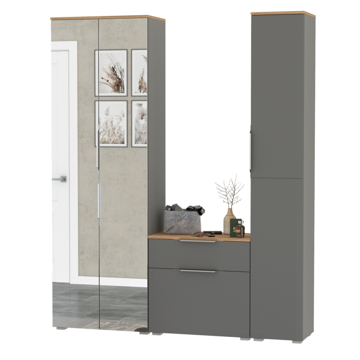 Прихожие, Шкаф с зеркалом и пенал с обувницей Октава