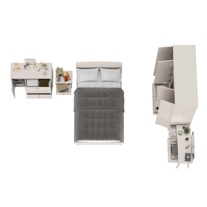 Спальные гарнитуры, Спальный гарнитур Афина в цвете кашемир серый с кроватью на 1200