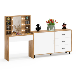 Столик туалетный с полочками и с подсветкой и комод 122-1504