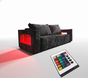 Диван-кровать еврокнижка Лофт Люкс  с подсветкой , 140,плюш