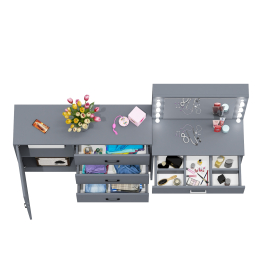 Косметический стол с подсветкой и выдвижным ящиком СТ-4 и комод 122-1204