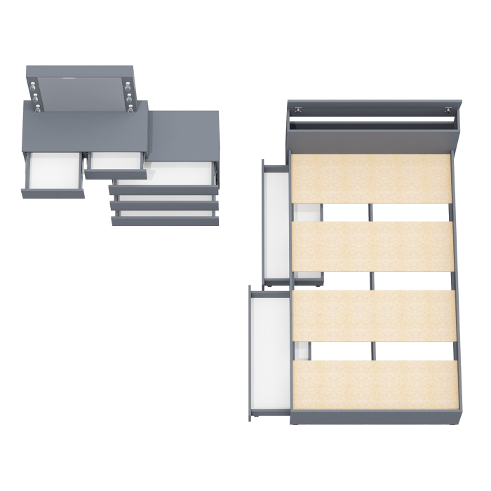 Спальные гарнитуры, Столик туалетный с лампочками 110 с полутораспальной кроватью с ящиками Ксения 1200