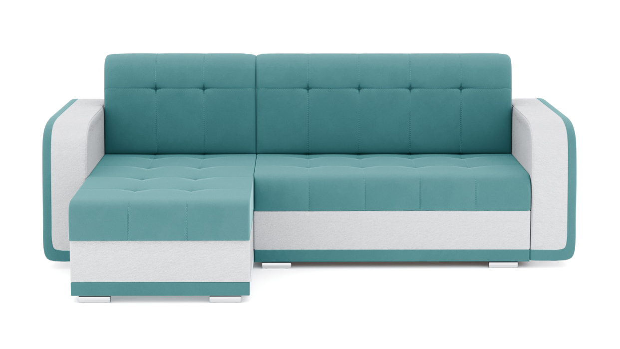 Диваны угловые в гостиную, Диван-кровать угловой Генри еврокнижка, велюр+кож.зам