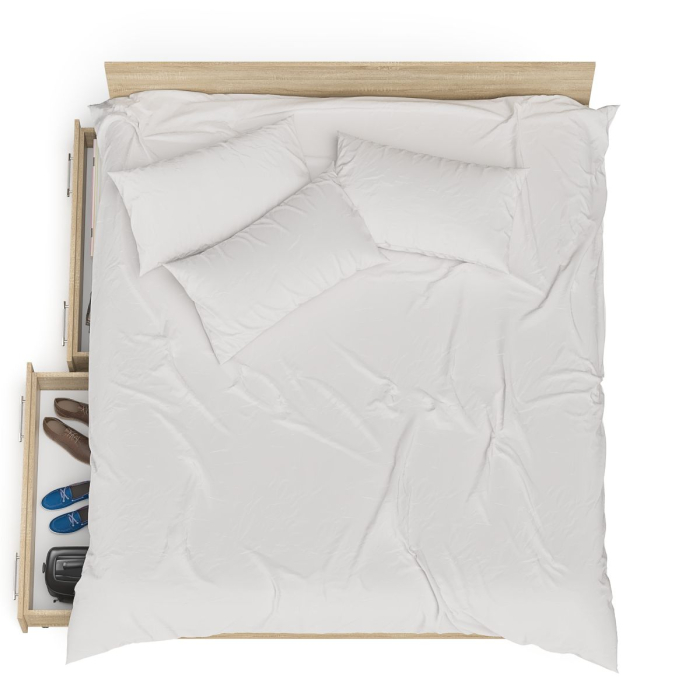 Кровати 180х200, Кровать двуспальная с выдвижными ящиками Мори 1800