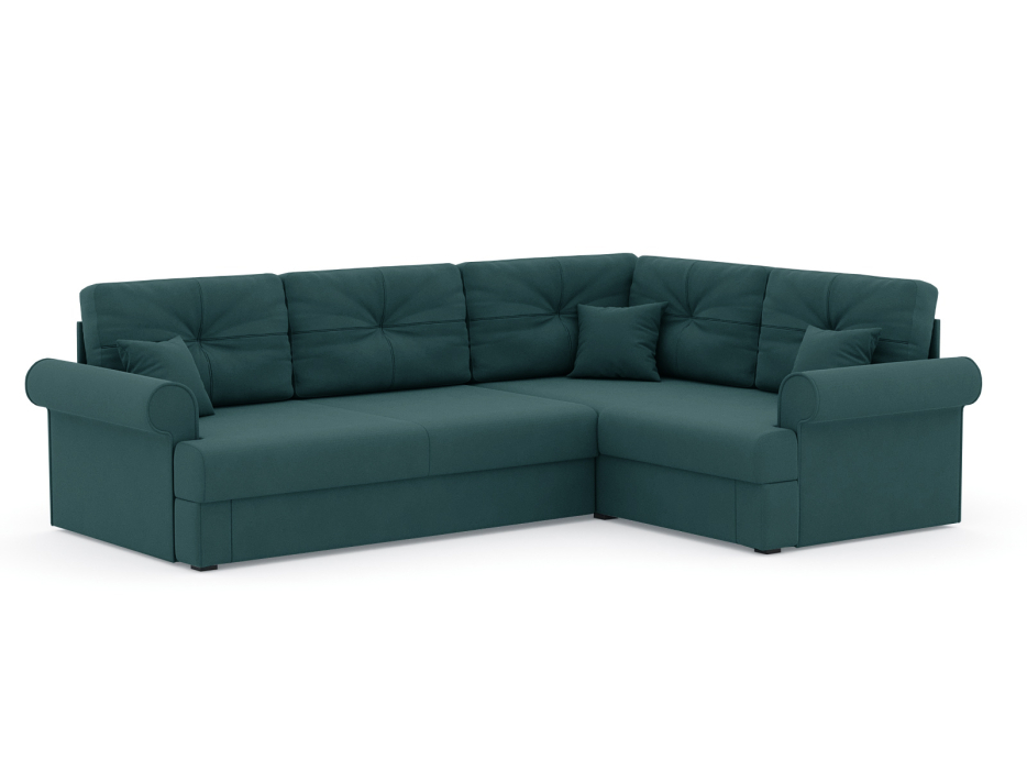 Диваны угловые в гостиную, Диван-кровать угловой Мирта дельфин, велюр