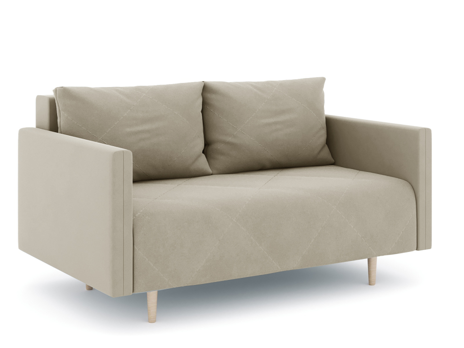 Диваны прямые кухонные, Диван прямой нераскладной Милли мини 2-х  местный с подлокотниками, велюр