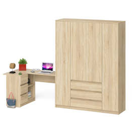 Стол компьютерный угловой с тумбой слева и шкаф 1600 Мори