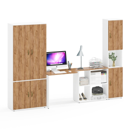 Стол-трансформер рабочий Лидер-8 с пеналом и бельевым шкафом для одежды