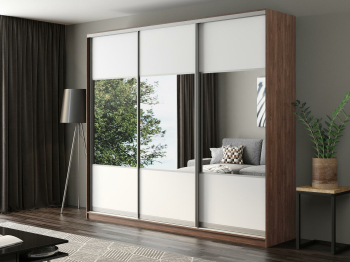 Шкаф-купе Айсберг 260 ШАМОНИ ТЕМНЫЙ (белый/комбинированный)