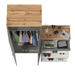 Шкаф двудверный для прихожей и обувница Остин