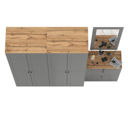 Обувница с зеркалом и два шкафа для прихожей Остин