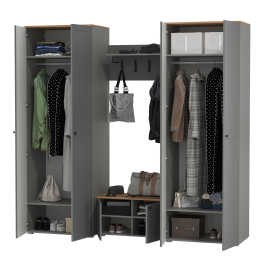 Два шкафа в прихожую и тумба с настенной вешалкой для одежды Остин