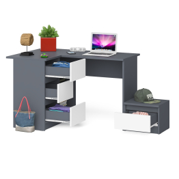 Компьютерный стол угловой Мори МС-16 левый и тумбочка на 400