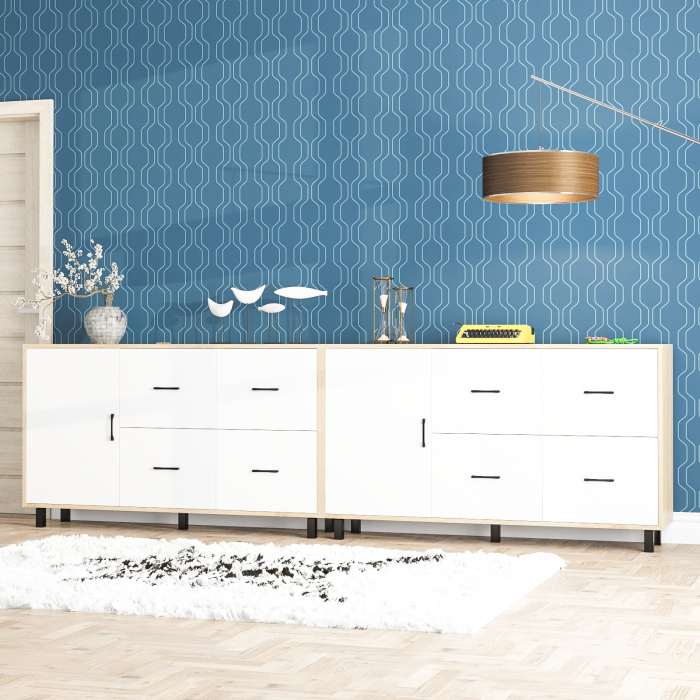 ТВ-тумбы, Два комода-тумбы с выдвижными ящиками и дверками РВК 125-1504