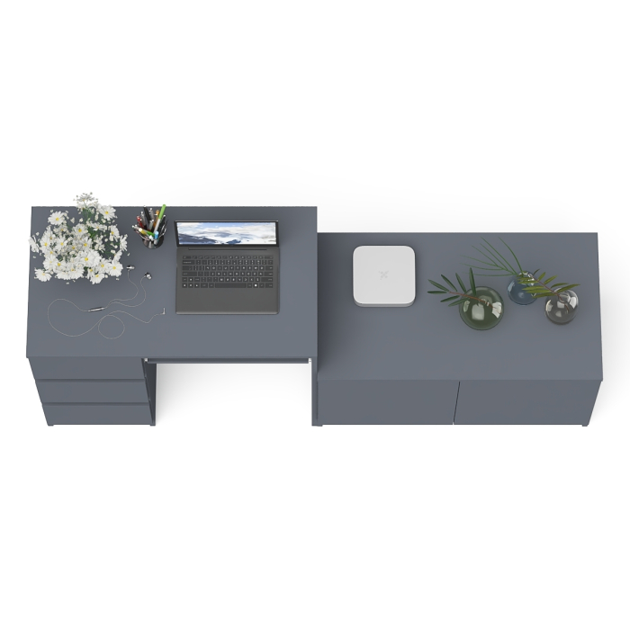 Прямые компьютерные столы, Компьютерный стол три ящика слева с тумбой 900 Мори
