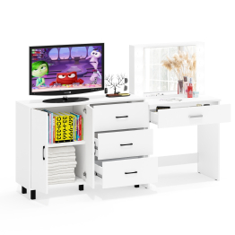 Столик туалетный с подсветкой СТ-4 и комод-тумба с ящиками 123-1204