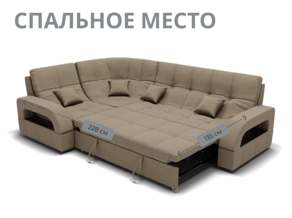 Диваны угловые в гостиную, Модульный диван Майами-3,микровелюр,антивандальная и водостойкая ткань,венеция