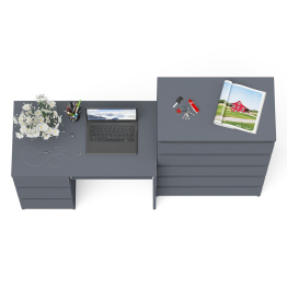 Комод высокий Мори МК700 5-ть ящиков и стол компьютерный Мори МС-6 левый