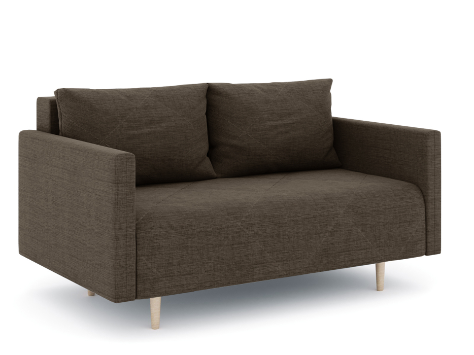 Диваны прямые кухонные, Диван прямой нераскладной Милли мини 2-х  местный с подлокотниками, рогожка Люкс