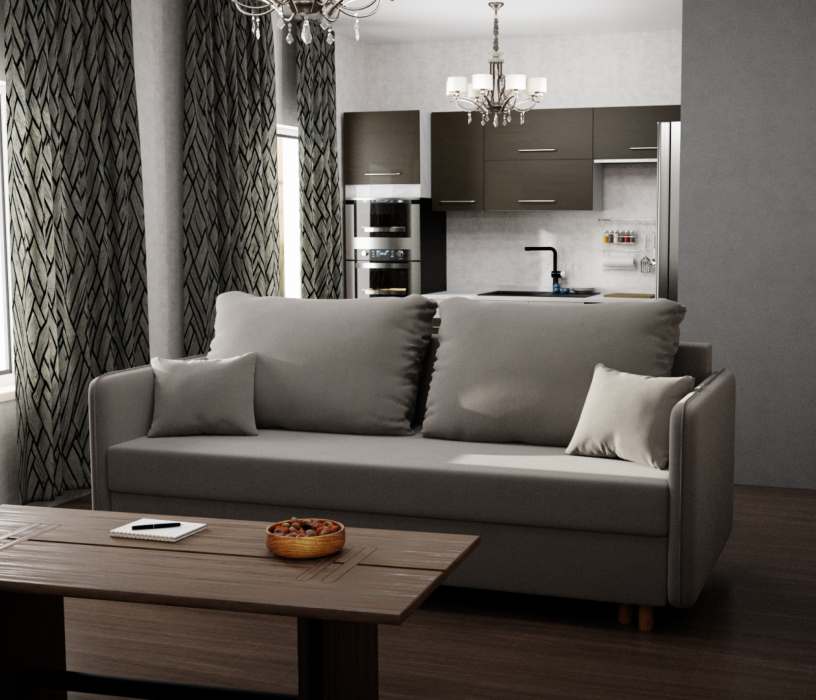 Диваны еврокнижки, Прямой диван Комфорта,еврокнижка,велюр