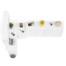 Тумба-комод МК1600.1 Мори с навесной книжной полкой и угловой компьютерный стол МС-16 правый