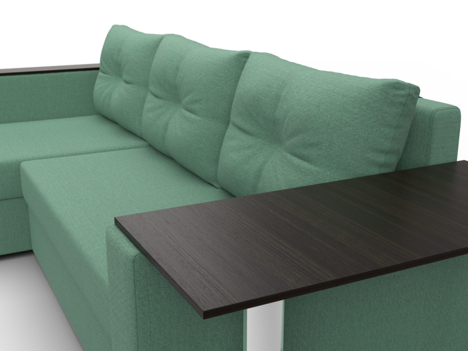 Диваны угловые в гостиную, Угловой диван Атланта со столом левый угол, рогожка Амур