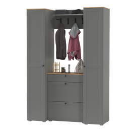 Два шкаф-пенала с полками и обувница с вешалкой для верхней одежды Остин