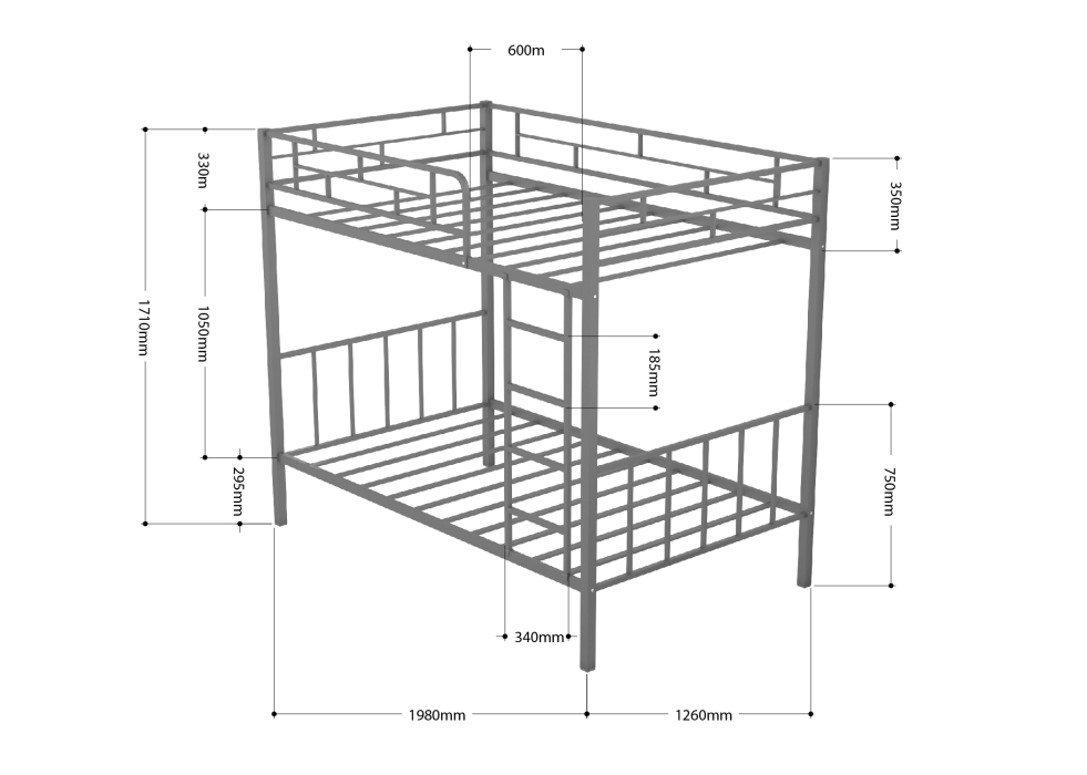 Для подростков, Двухъярусная кровать Валенсия 120 ящики дуб молочный