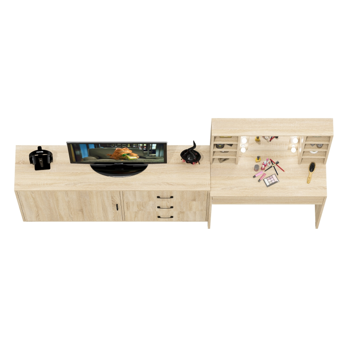 Туалетные столики, Столик туалетный с полочками и с подсветкой и комод 122-1504