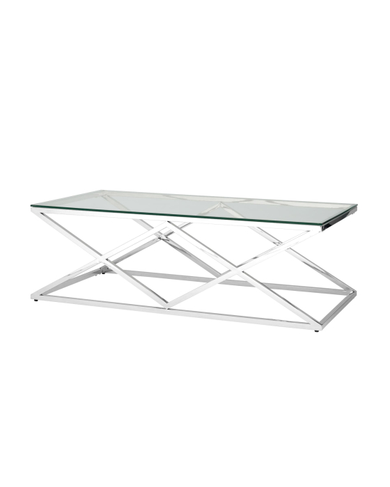 Журнальные столики, Журнальный стол STOOL GROUP ИНСИГНИЯ 120х60 (Прозрачное стекло/Сталь серебро)