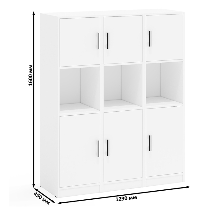 Шкафы двухстворчатые, Набор из трёх пеналов с нишей СК-9