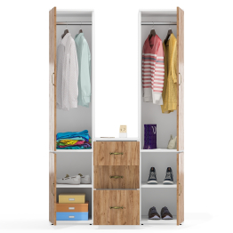 Корпусная мебель Лидер-8 из двух пеналов для белья и одежды 23Б и тумбочки на три ящика