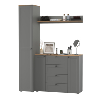 Прихожие, Шкаф-пенал с полками и вешалкой для верхней одежды с комодом и полкой Остин