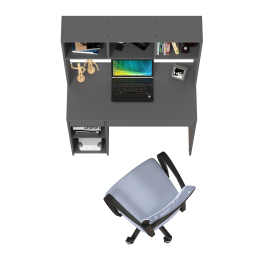 Стол компьютерный Mobi Комфорт 12.77F с серым креслом 103