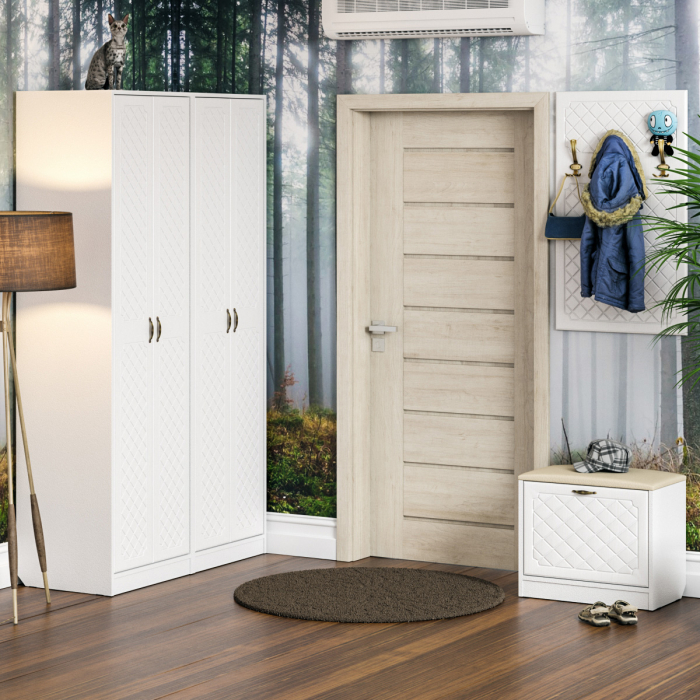 Прихожие, Модульная мебель для прихожей П-6 № 9 МДФ фрезеровка ромб