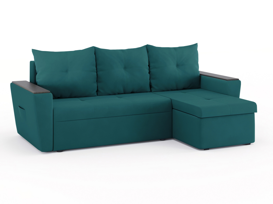 Диваны угловые в гостиную, Диван-кровать угловой Дубай Майами еврокнижка трехсекционная, велюр