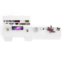 Стол компьютерный ящики слева и справа Мори МС-2 с комодом и полкой навесной